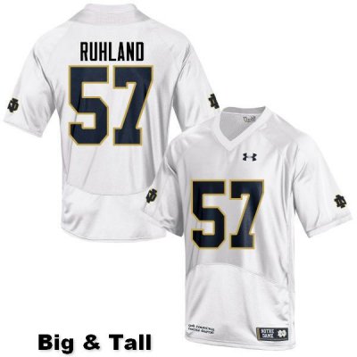 Notre Dame Fighting Irish Men's Trevor Ruhland #57 White Under Armour Authentic Stitched Big & Tall College NCAA Football Jersey DWX5699XO